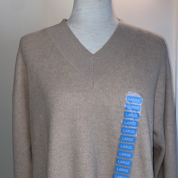 Nine West Women’s V-Neck Sweater Almondine Size Large - Picture 7 of 10